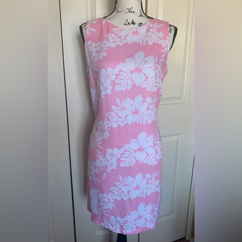 Caribbean Joe Pink & White Floral Sheath Dress